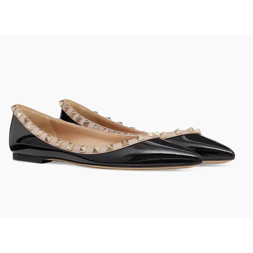 Valentino Garavani black Patent leather Rockstud Ballet Flats size 35